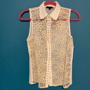 Sheer Floral Sleeveless Top